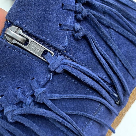 UGG Blue Fringe Ankle Boots - Picture 7 of 13